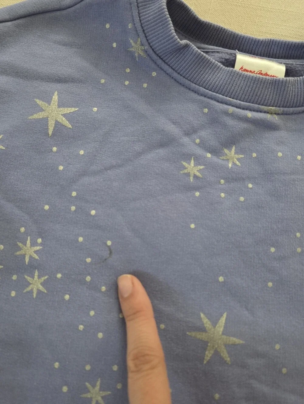 Hanna Andersson Lavender Star Crewneck Sweatshirt Kids 8
